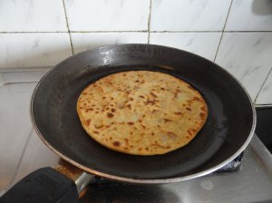 Frying the Paratha